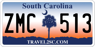 SC license plate ZMC513