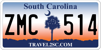 SC license plate ZMC514