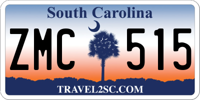 SC license plate ZMC515