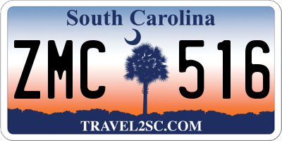 SC license plate ZMC516