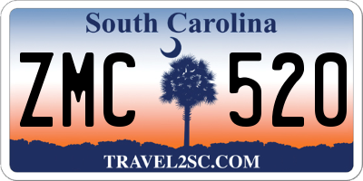 SC license plate ZMC520