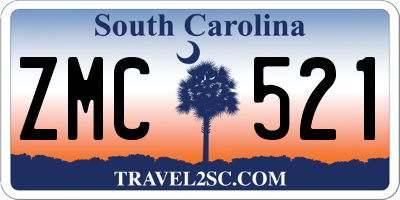 SC license plate ZMC521