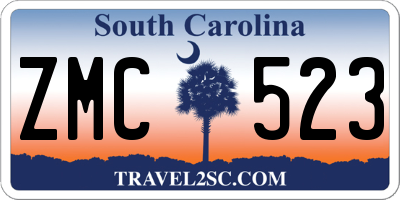 SC license plate ZMC523