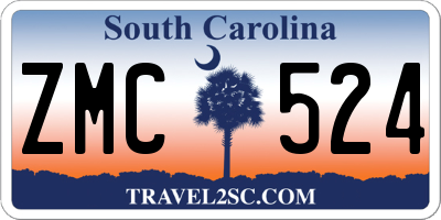SC license plate ZMC524