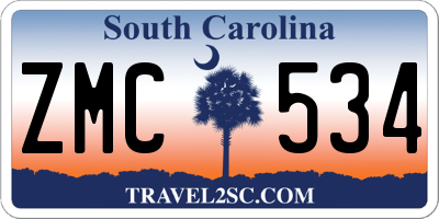 SC license plate ZMC534