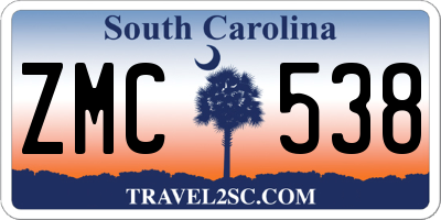 SC license plate ZMC538