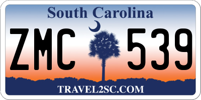 SC license plate ZMC539