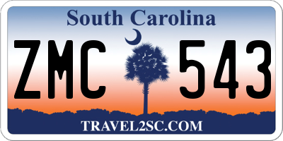 SC license plate ZMC543