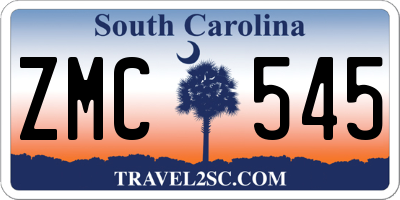 SC license plate ZMC545