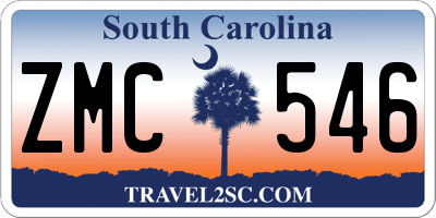 SC license plate ZMC546