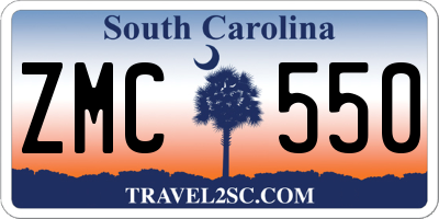 SC license plate ZMC550