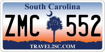 SC license plate ZMC552