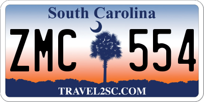 SC license plate ZMC554