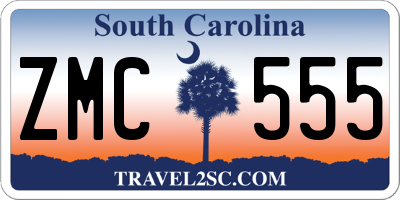 SC license plate ZMC555