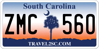 SC license plate ZMC560