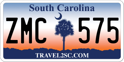 SC license plate ZMC575