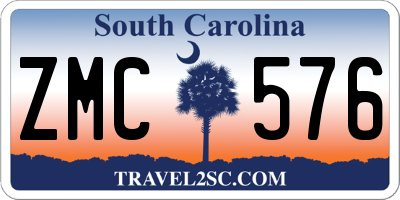 SC license plate ZMC576