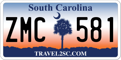 SC license plate ZMC581
