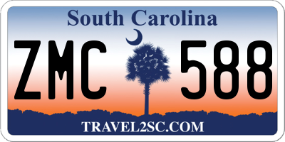 SC license plate ZMC588