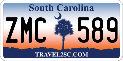SC license plate ZMC589