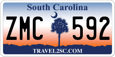 SC license plate ZMC592