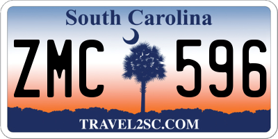 SC license plate ZMC596