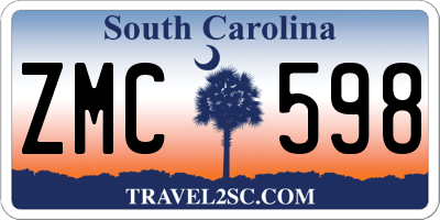 SC license plate ZMC598