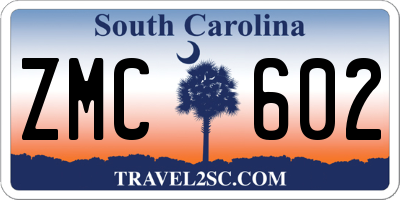 SC license plate ZMC602