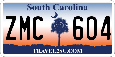 SC license plate ZMC604