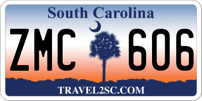 SC license plate ZMC606