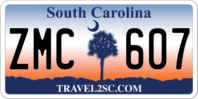 SC license plate ZMC607