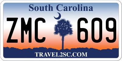 SC license plate ZMC609