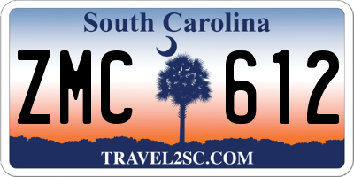 SC license plate ZMC612