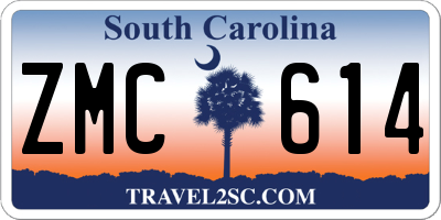SC license plate ZMC614