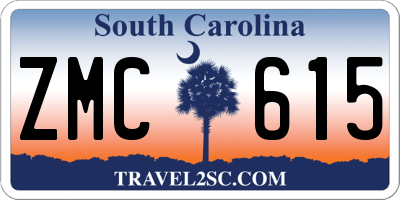 SC license plate ZMC615