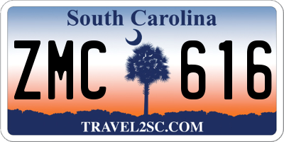 SC license plate ZMC616
