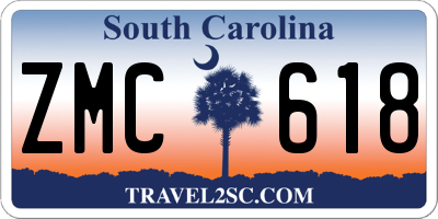SC license plate ZMC618