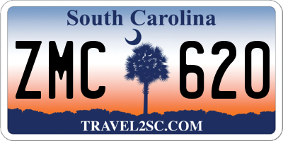 SC license plate ZMC620