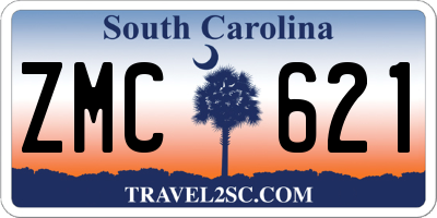 SC license plate ZMC621