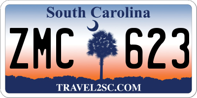 SC license plate ZMC623