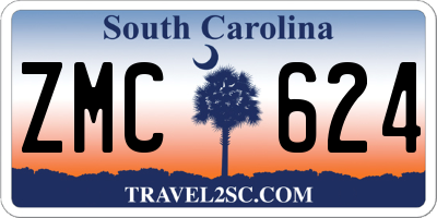 SC license plate ZMC624