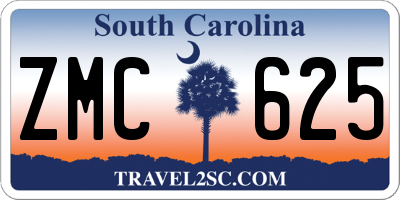 SC license plate ZMC625
