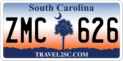 SC license plate ZMC626