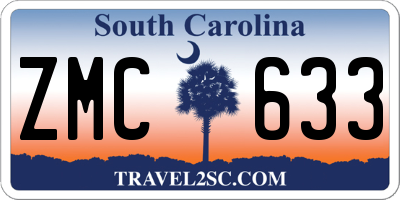 SC license plate ZMC633