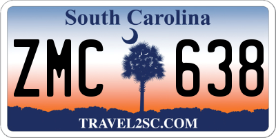 SC license plate ZMC638