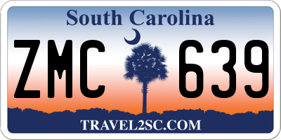 SC license plate ZMC639