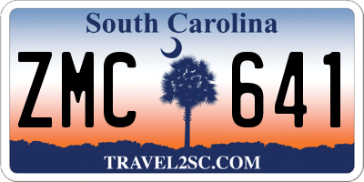 SC license plate ZMC641