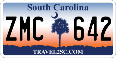 SC license plate ZMC642