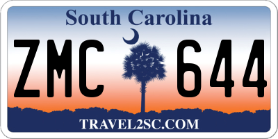 SC license plate ZMC644