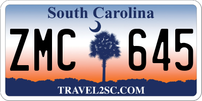 SC license plate ZMC645